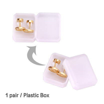 12 pairs steel/gold/black screw-in stud earrings without diamonds asonjewelry