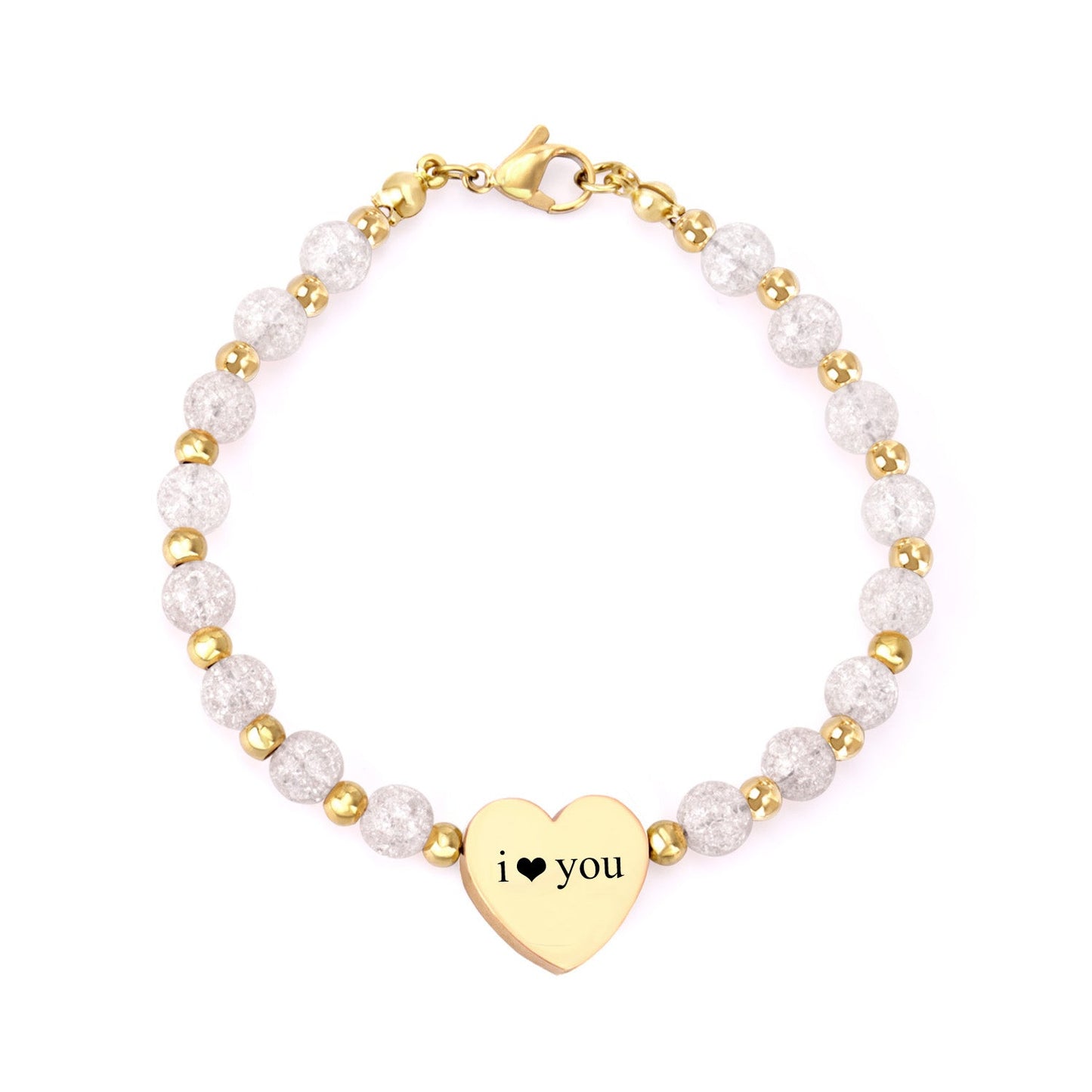 Golden Heart Accessory Crystal Bracelet asonjewelry