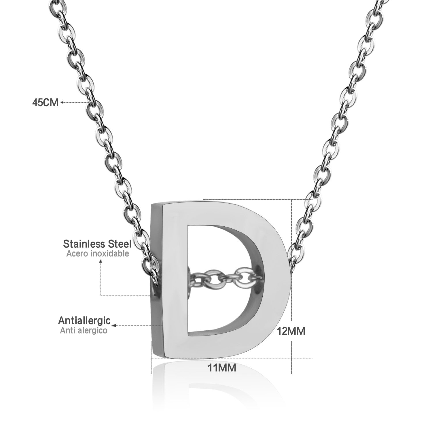 ASON Delicate Classic Style Initial 26 Letters Alphabet Chain Pendant Necklace Stainless Steel Color Jewelry Chokers asonjewelry
