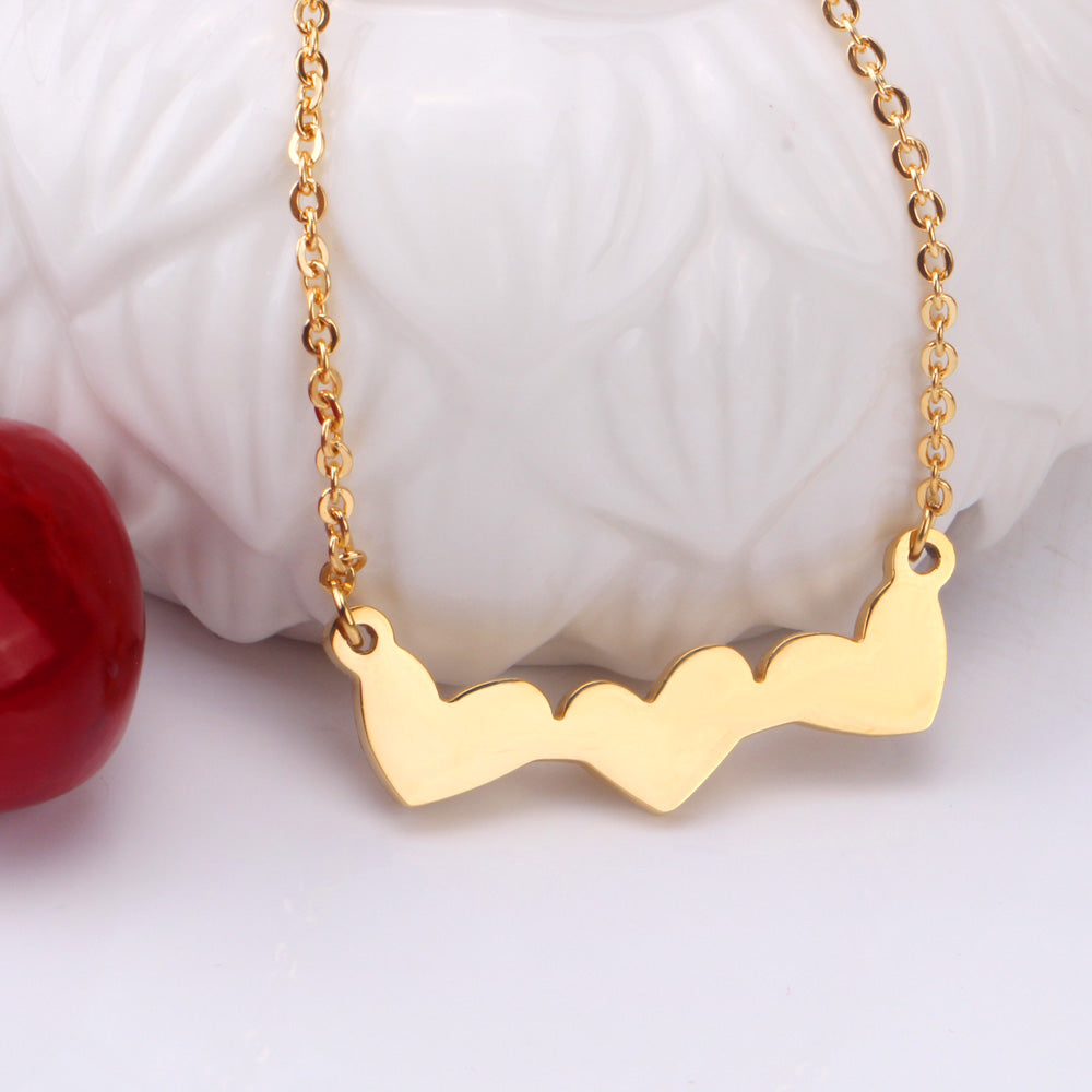 Gold Cut Heart Glossy Set asonjewelry
