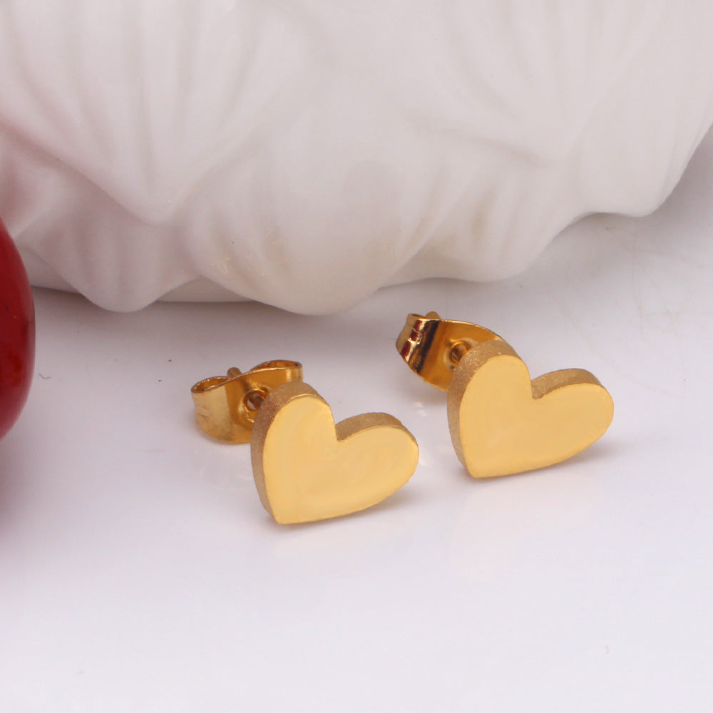 Gold Cut Heart Glossy Set asonjewelry