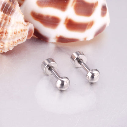 4mm~8mm steel color & gold color half-round ball screw plugs asonjewelry