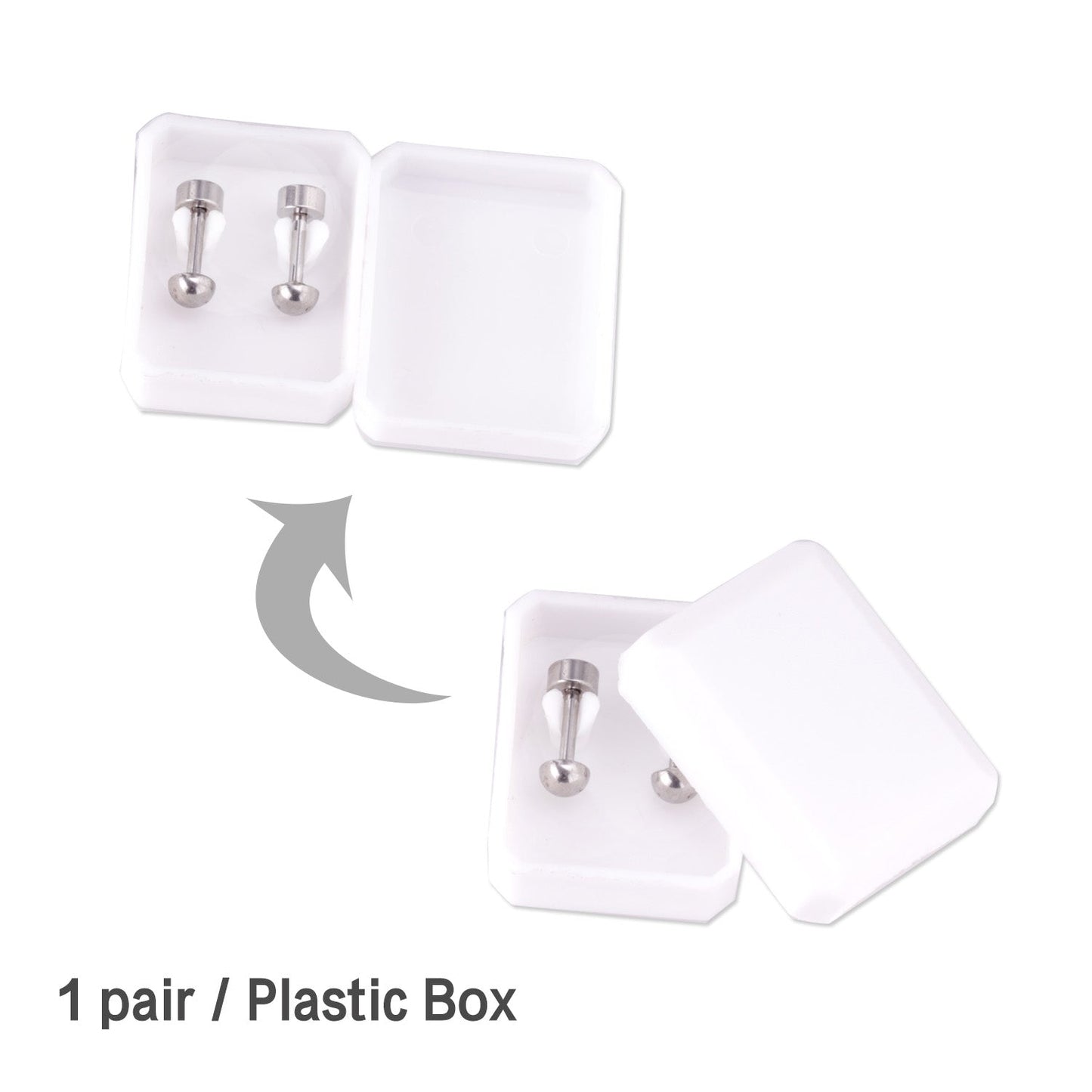 4mm~8mm steel color & gold color half-round ball screw plugs asonjewelry