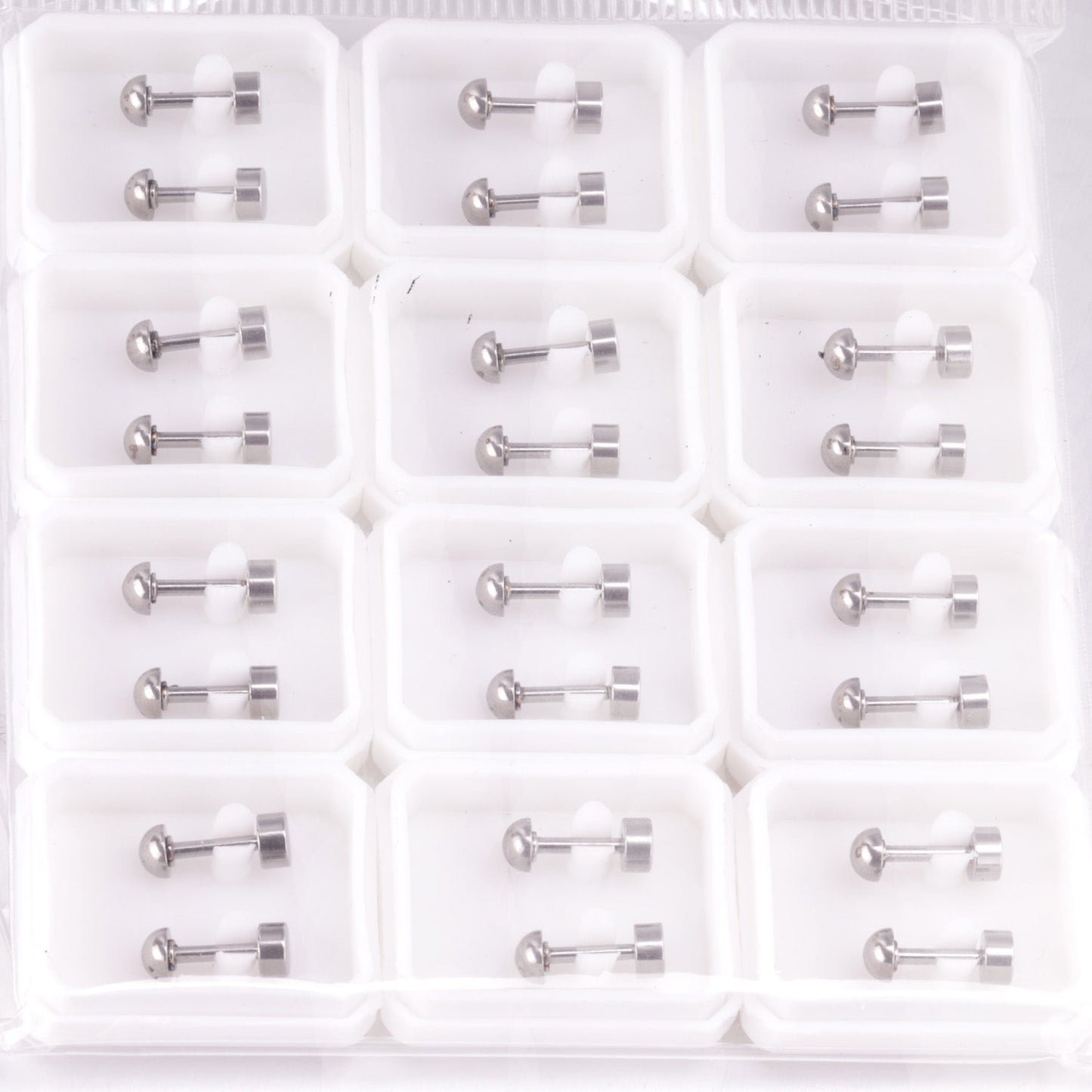 4mm~8mm steel color & gold color half-round ball screw plugs asonjewelry