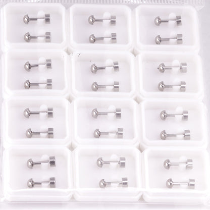 4mm~8mm steel color & gold color half-round ball screw plugs asonjewelry