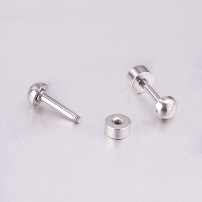 4mm~8mm steel color & gold color half-round ball screw plugs asonjewelry