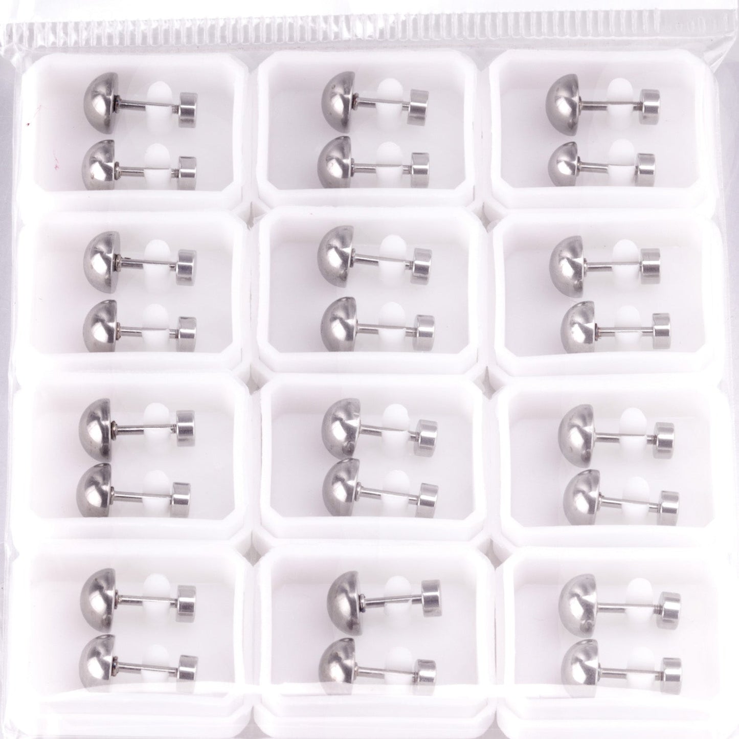 4mm~8mm steel color & gold color half-round ball screw plugs asonjewelry