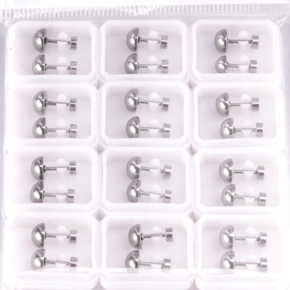 4mm~8mm steel color & gold color half-round ball screw plugs asonjewelry