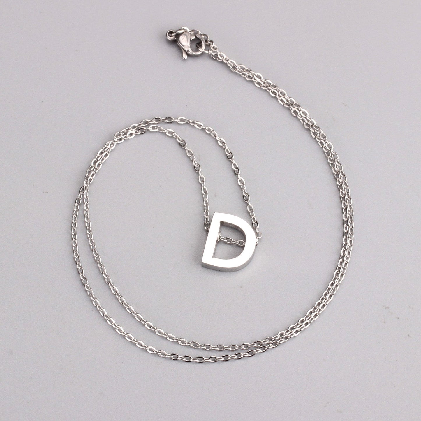 ASON Delicate Classic Style Initial 26 Letters Alphabet Chain Pendant Necklace Stainless Steel Color Jewelry Chokers asonjewelry
