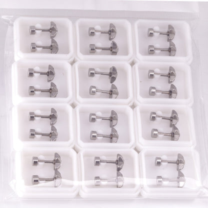 12 pairs 7mm steel/golden pentagram mixed drill/white diamond screw plugs asonjewelry