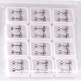 12 pairs 7mm steel/golden pentagram mixed drill/white diamond screw plugs