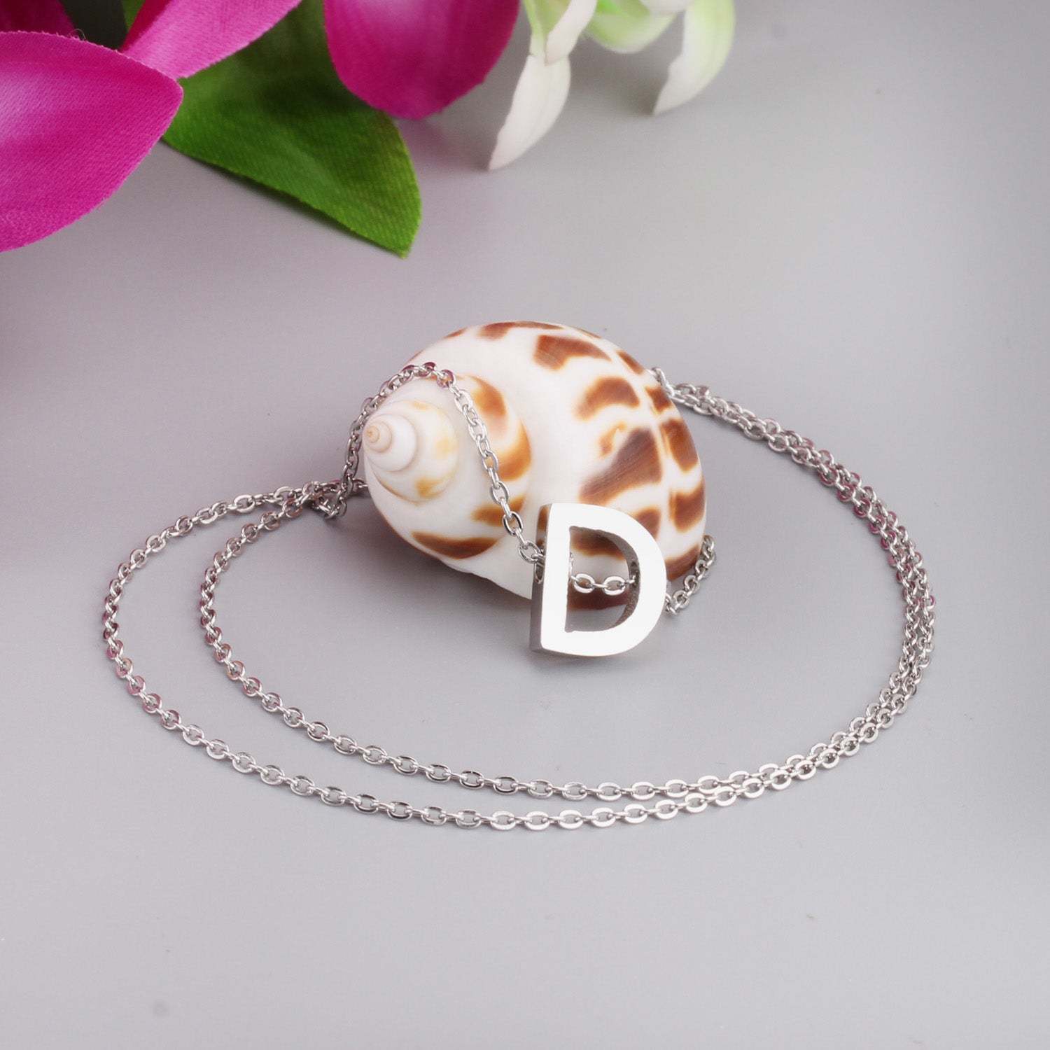 ASON Delicate Classic Style Initial 26 Letters Alphabet Chain Pendant Necklace Stainless Steel Color Jewelry Chokers asonjewelry