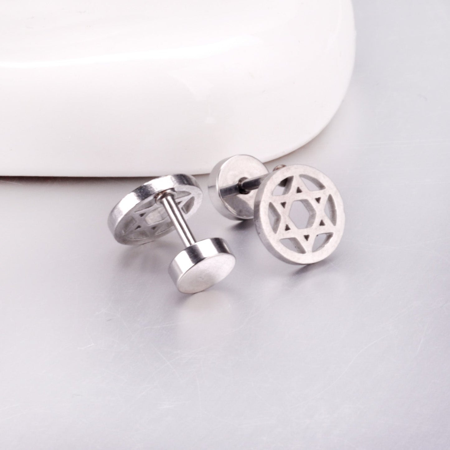 12 pairs steel/gold/black screw-in stud earrings without diamonds asonjewelry