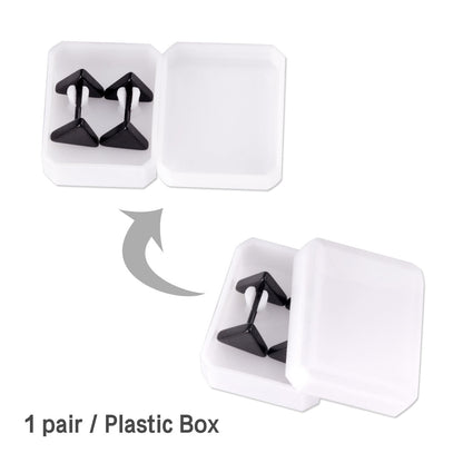 12 pairs 8mm steel color/gold/black triangle screw plugs asonjewelry