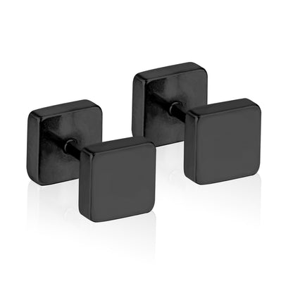 4mm/6mm/8mm Gold-Steel Square Cake Plugs asonjewelry