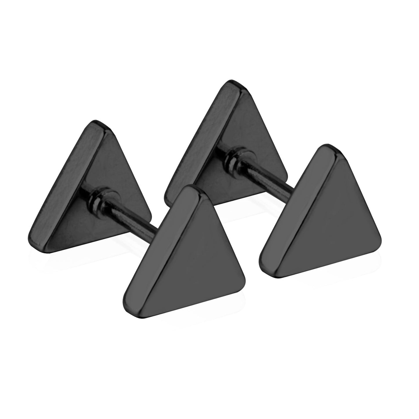 12 pairs 8mm steel color/gold/black triangle screw plugs asonjewelry