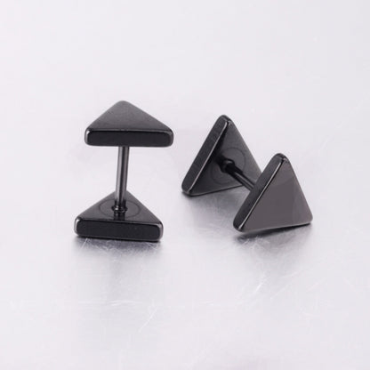 12 pairs 8mm steel color/gold/black triangle screw plugs asonjewelry
