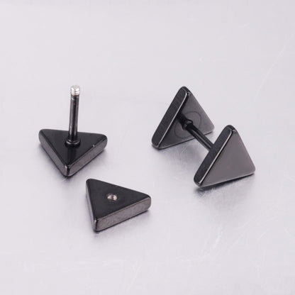 12 pairs 8mm steel color/gold/black triangle screw plugs asonjewelry