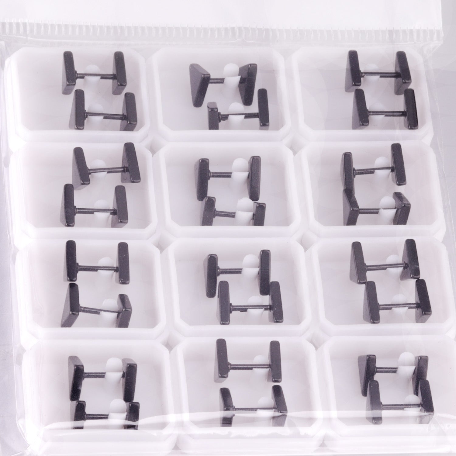 12 pairs 8mm steel color/gold/black triangle screw plugs asonjewelry