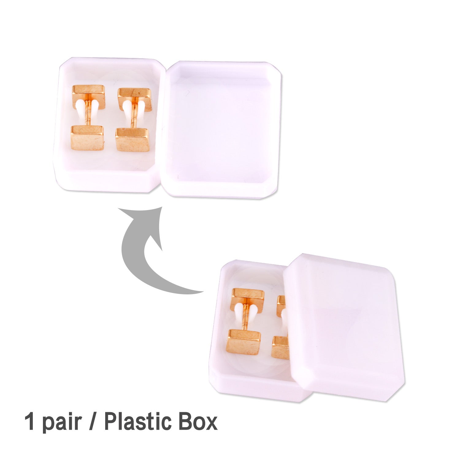 4mm/6mm/8mm Gold-Steel Square Cake Plugs asonjewelry