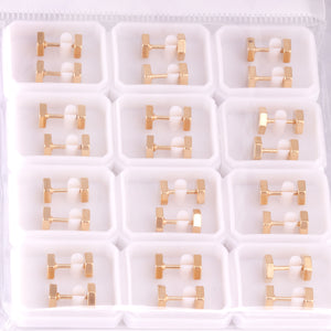 12 pairs 7mm Steel/Gold/Black Hexagonal Plugs