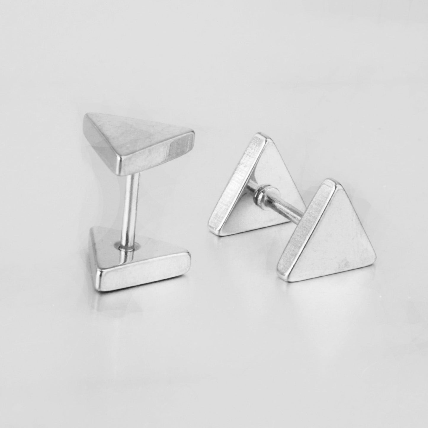 12 pairs 8mm steel color/gold/black triangle screw plugs asonjewelry