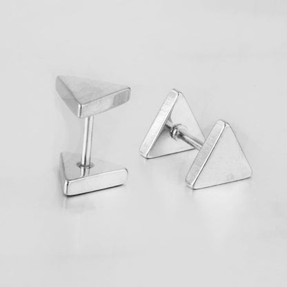 12 pairs 8mm steel color/gold/black triangle screw plugs asonjewelry