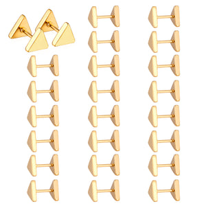 12 pairs 8mm steel color/gold/black triangle screw plugs