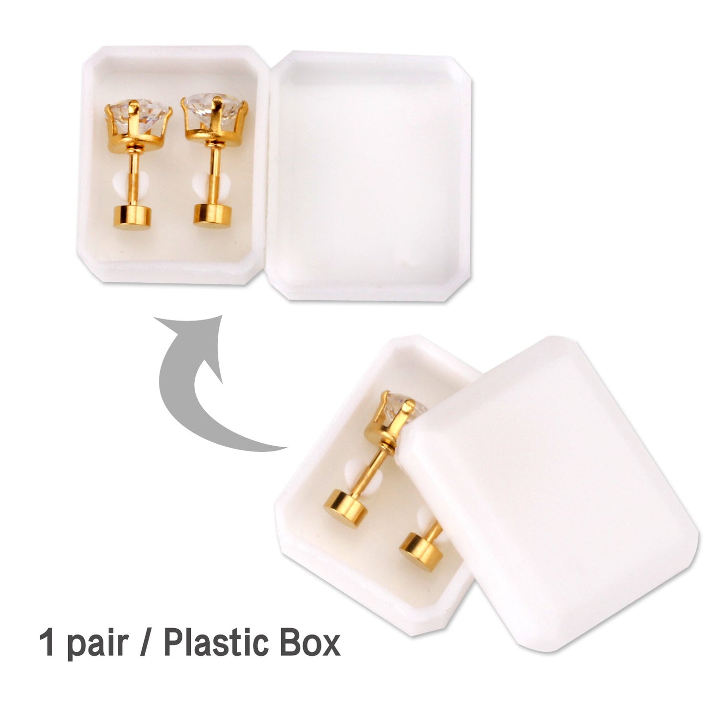 6mm Steel & Gold Heart Shaped Mixed Drill Plugs asonjewelry