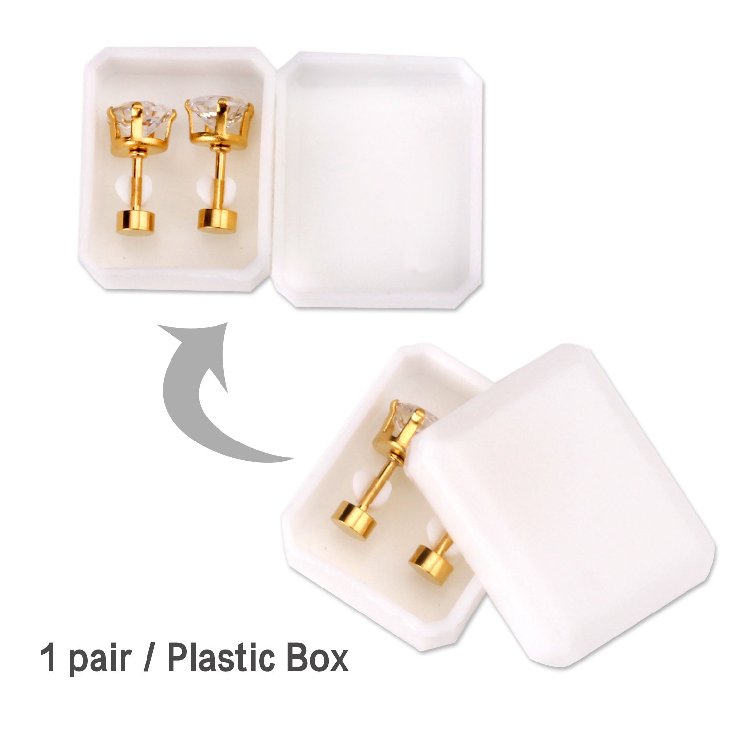 6mm Steel & Gold Heart Shaped Mixed Drill Plugs asonjewelry