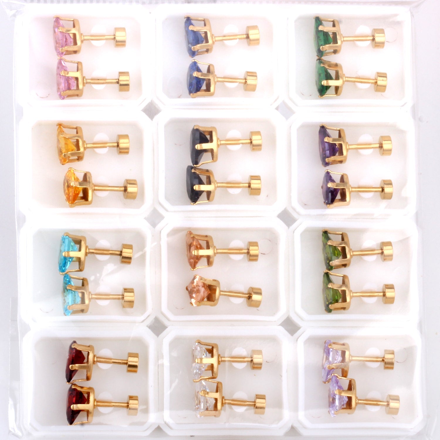 6mm Steel & Gold Teardrop Shaped Mixed Drill Plugs asonjewelry