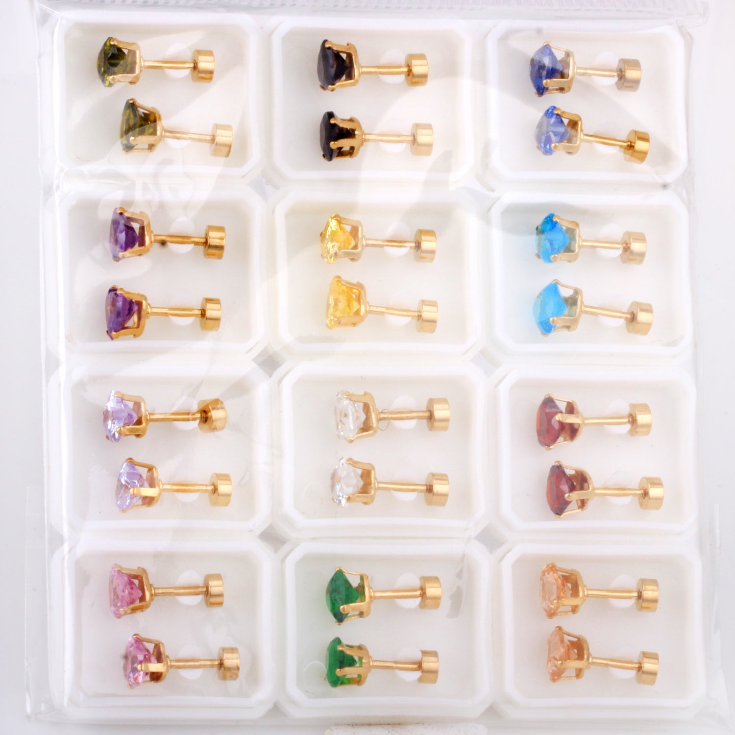 6mm Steel & Gold Heart Shaped Mixed Drill Plugs asonjewelry