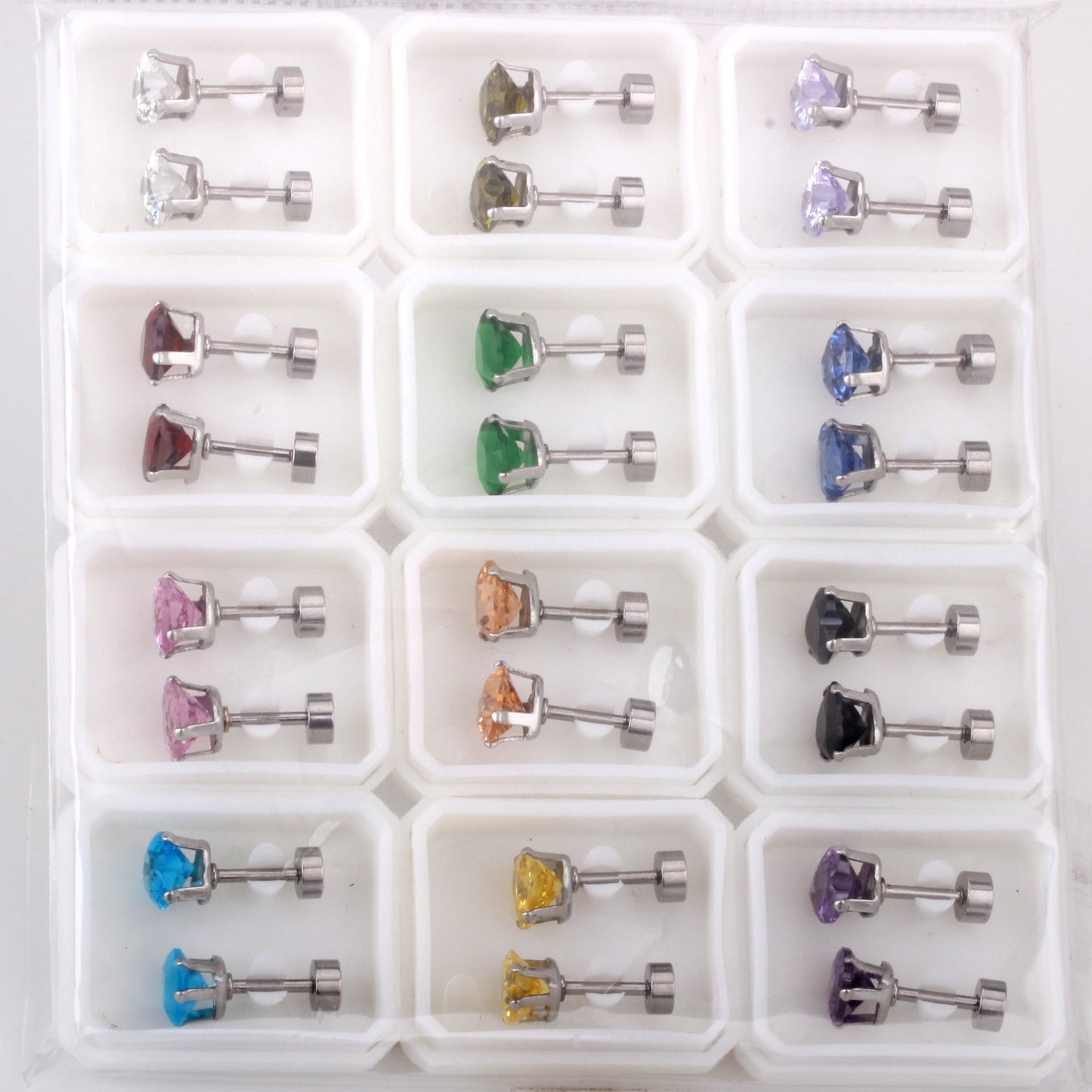 6mm Steel & Gold Heart Shaped Mixed Drill Plugs asonjewelry