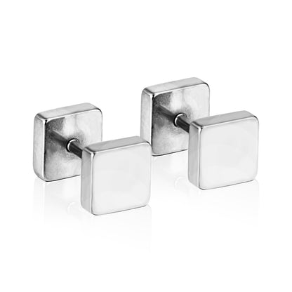 4mm/6mm/8mm Gold-Steel Square Cake Plugs asonjewelry