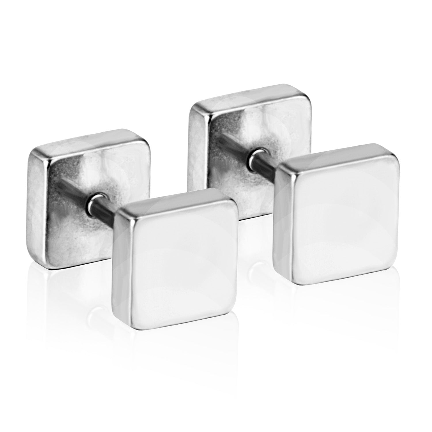 4mm/6mm/8mm Gold-Steel Square Cake Plugs asonjewelry
