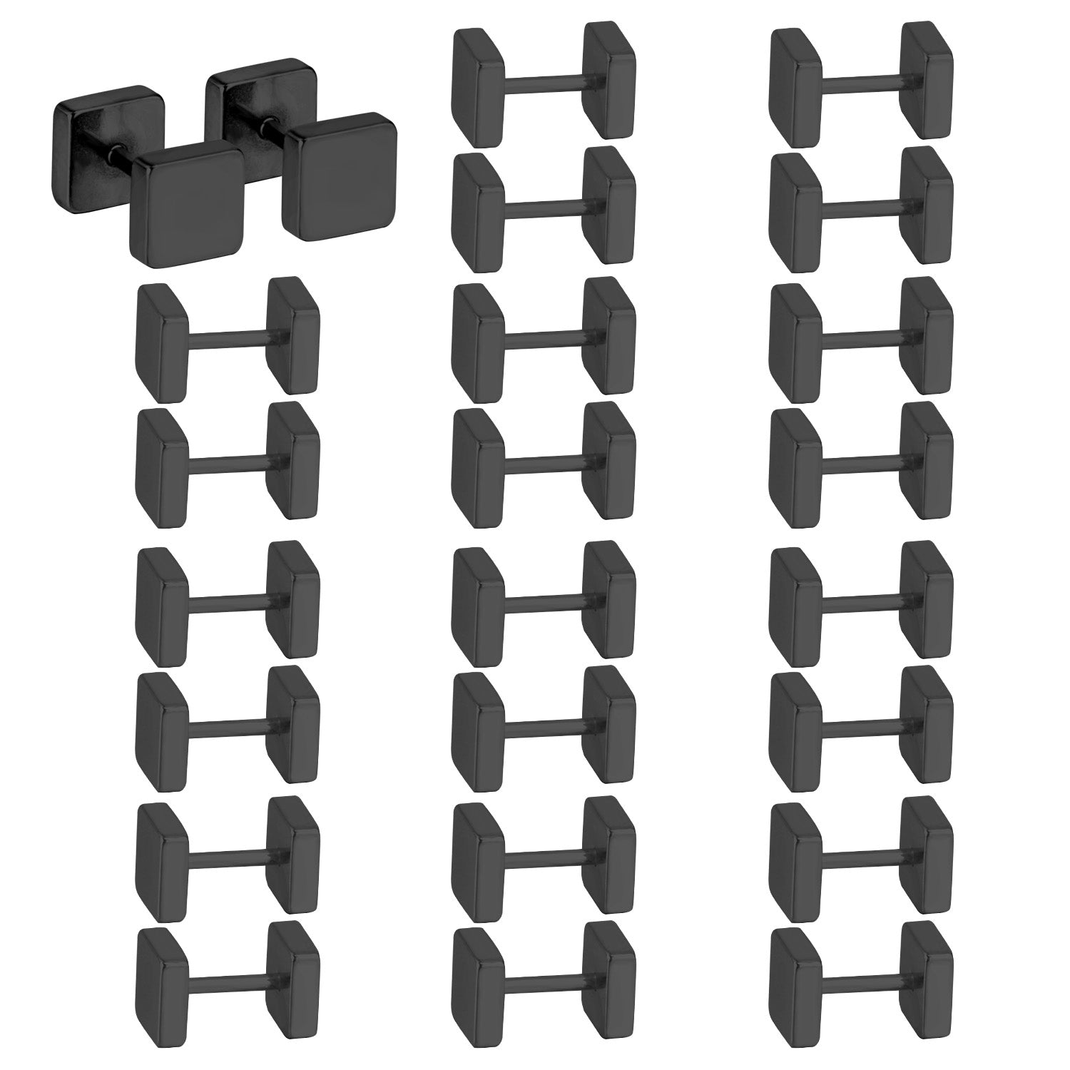 4mm/6mm/8mm Gold-Steel Square Cake Plugs asonjewelry