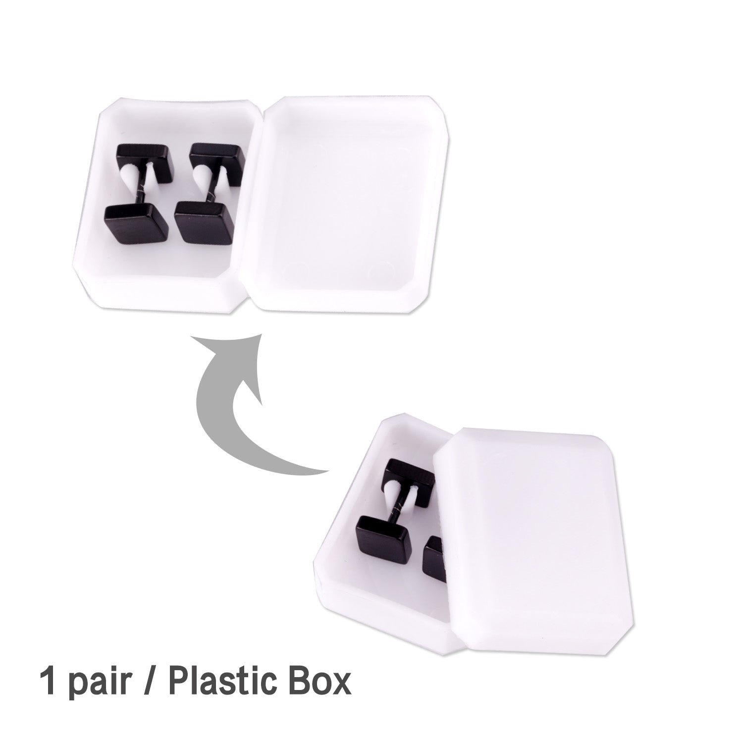 4mm/6mm/8mm Gold-Steel Square Cake Plugs asonjewelry