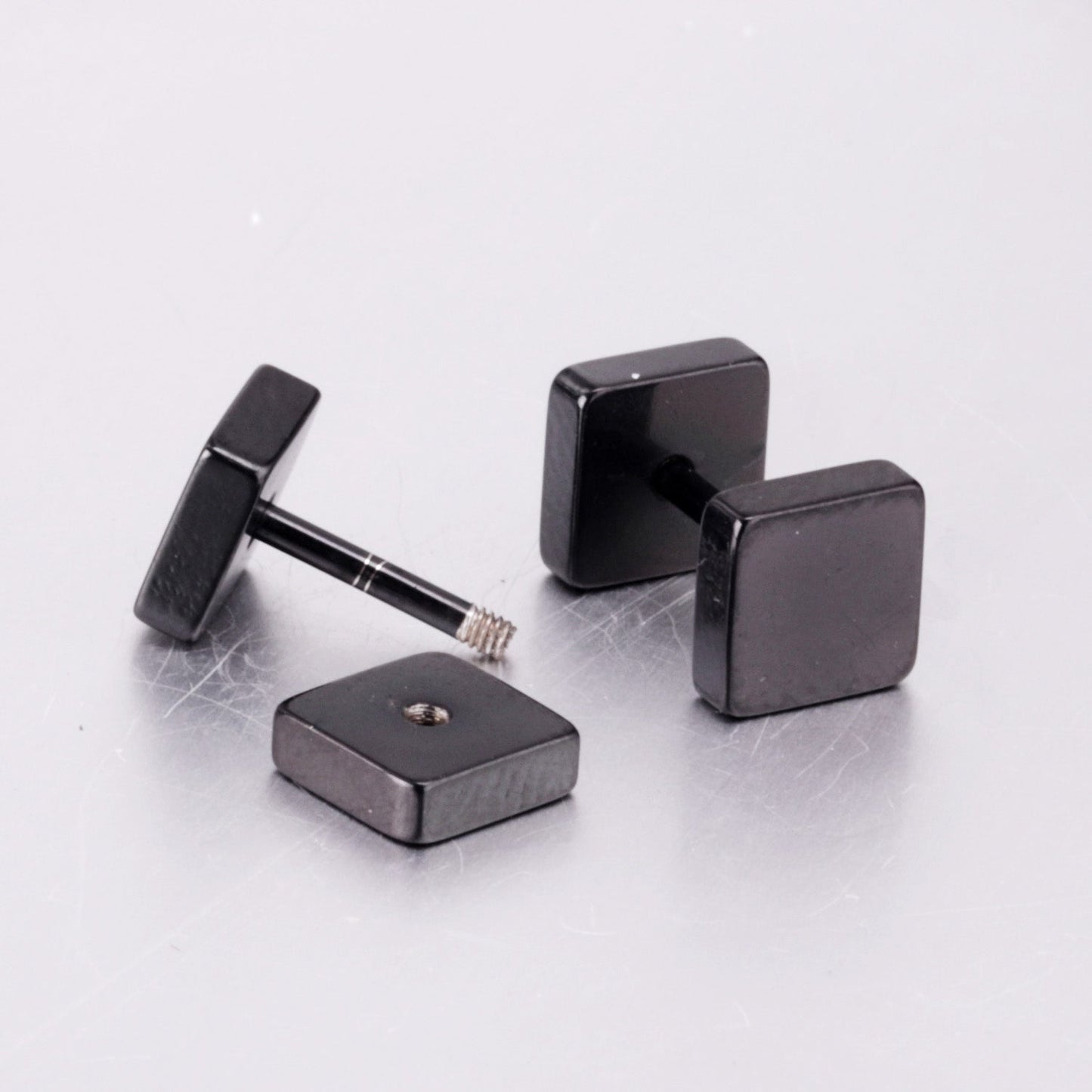 4mm/6mm/8mm Gold-Steel Square Cake Plugs asonjewelry