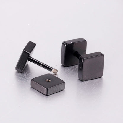 4mm/6mm/8mm Gold-Steel Square Cake Plugs asonjewelry