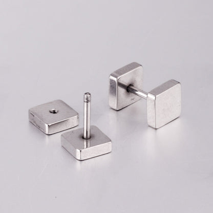 4mm/6mm/8mm Gold-Steel Square Cake Plugs asonjewelry