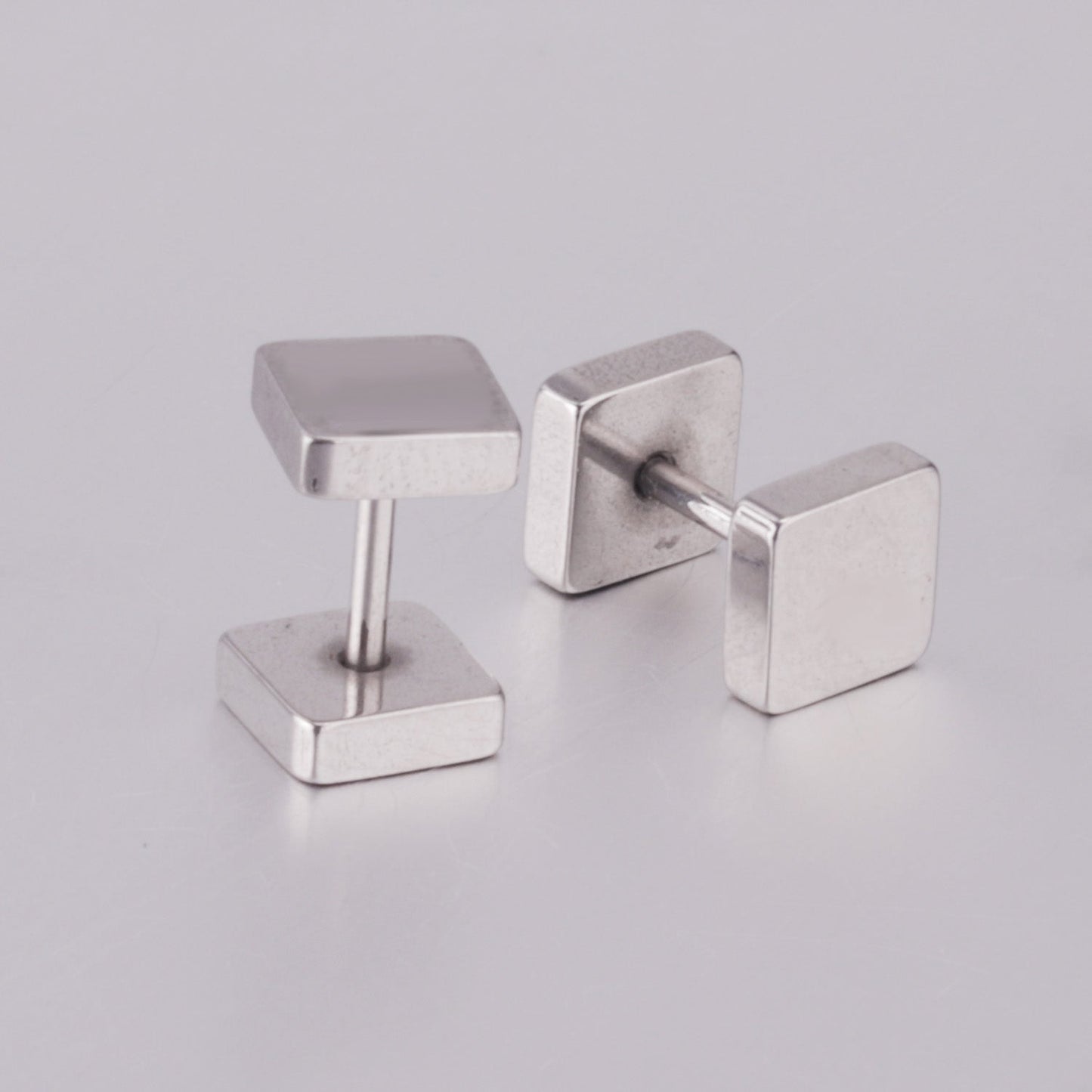 4mm/6mm/8mm Gold-Steel Square Cake Plugs asonjewelry