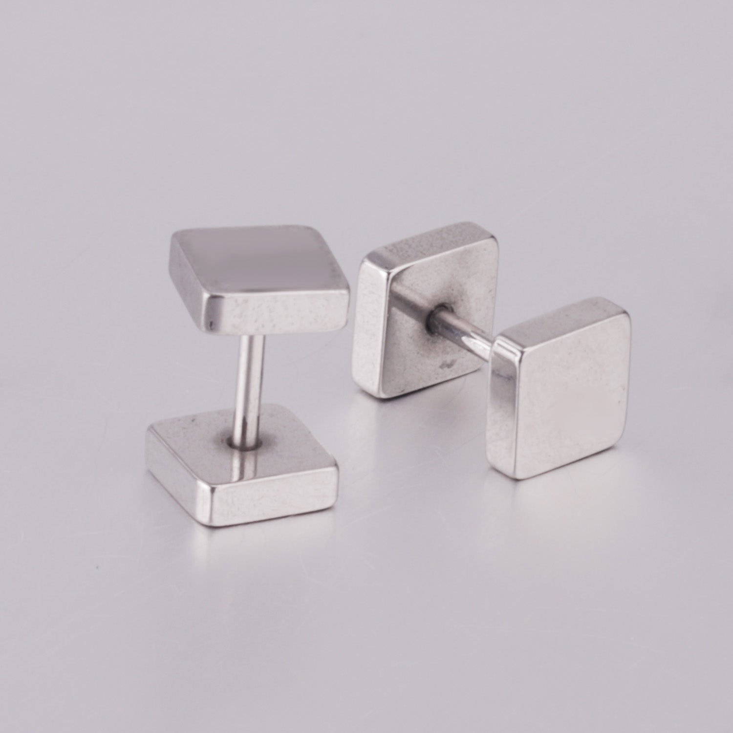 4mm/6mm/8mm Gold-Steel Square Cake Plugs asonjewelry