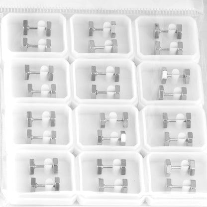 12 pairs 7mm Steel/Gold/Black Hexagonal Plugs asonjewelry