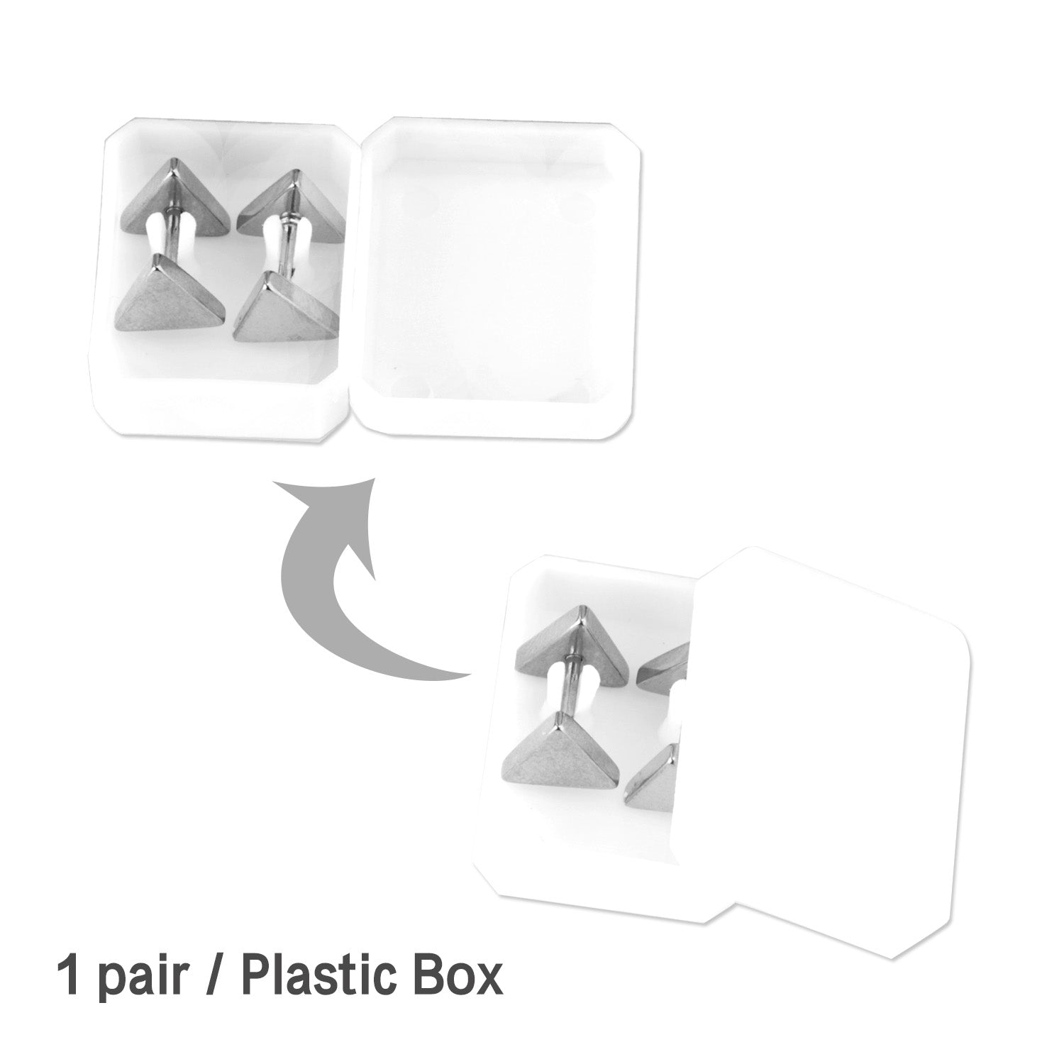 12 pairs 8mm steel color/gold/black triangle screw plugs asonjewelry