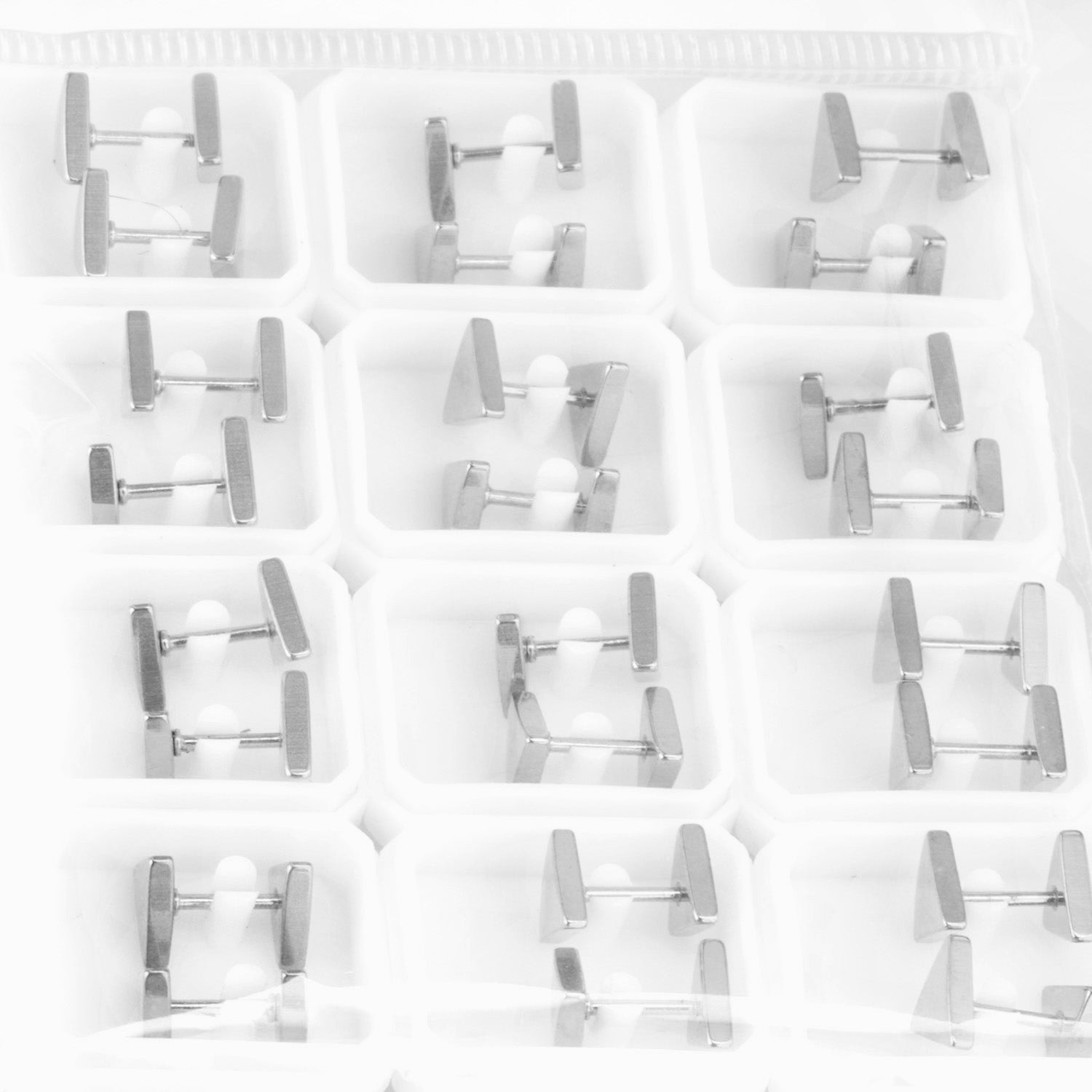 12 pairs 8mm steel color/gold/black triangle screw plugs asonjewelry