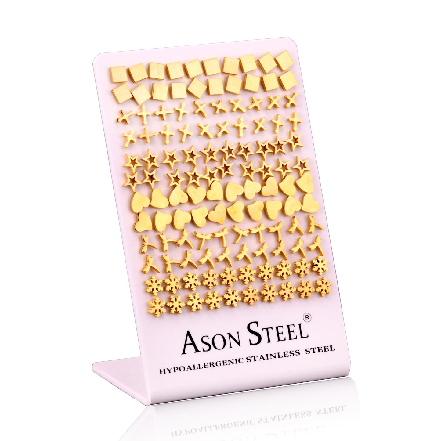 Card Holder Gold Color Cutout Earrings without Diamonds asonjewelry