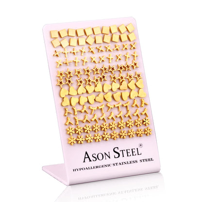 Card Holder Gold Color Cutout Earrings without Diamonds asonjewelry