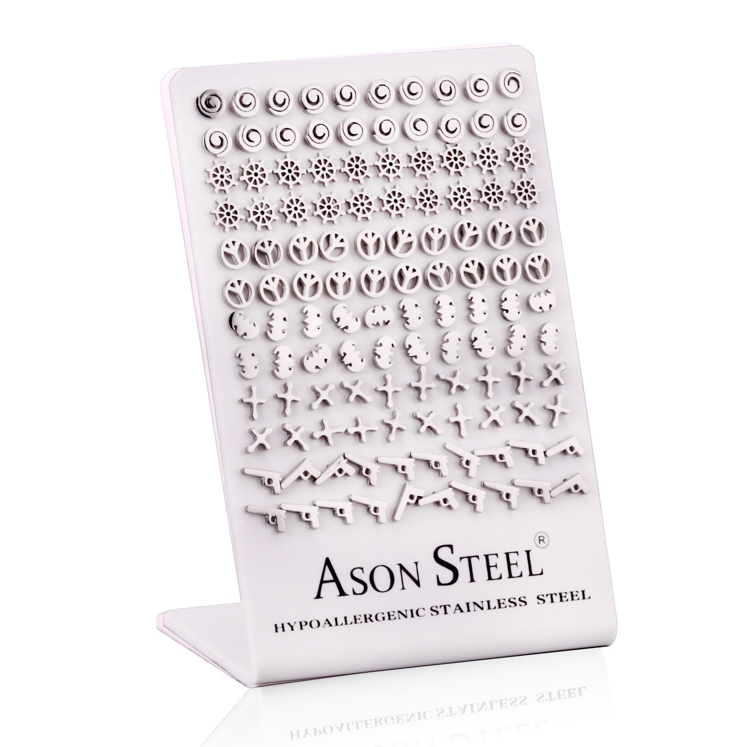 Snapback Steel Cutout Stud Earrings without Diamonds asonjewelry