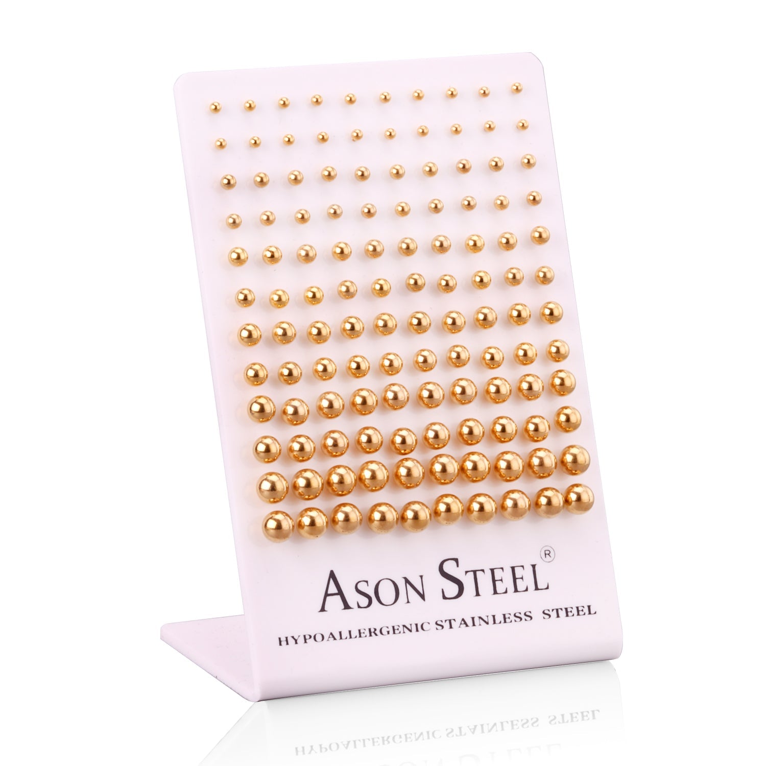 3-8 Card Holder Steel Color/Gold/Rose Gold/Black/Mixed/Seven Color Steel Bead Earrings asonjewelry