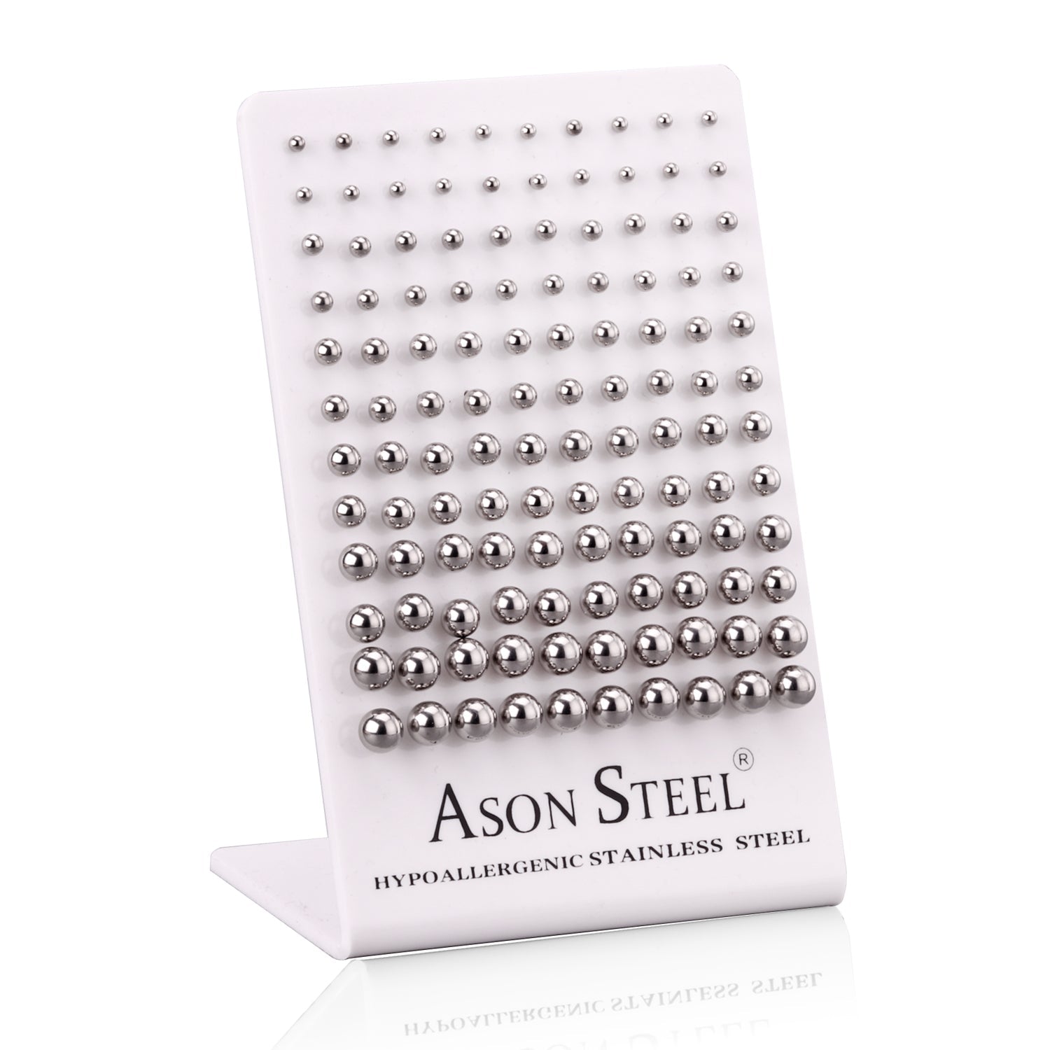 3-8 Card Holder Steel Color/Gold/Rose Gold/Black/Mixed/Seven Color Steel Bead Earrings asonjewelry